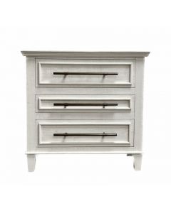 FROSTED WHITE LUCY DRESSER W/GOLD HARDWARE