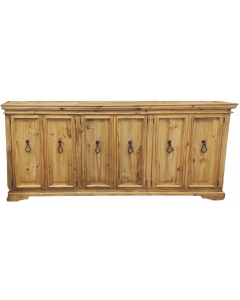 6 DOOR NARROW MEDIA CONSOLE IN NATURAL 