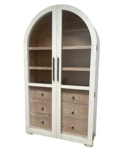 FROSTED WHITE W/ NATIVE PINE ANDRES BOOKCASE