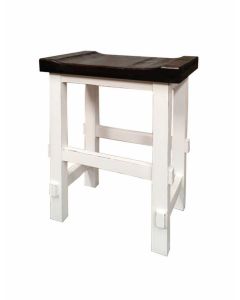 FROSTED WHITE/BROWN TOP 29" STOOL