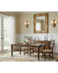 7' MILLION $ ANTIQUE BROWN DINING GROUP