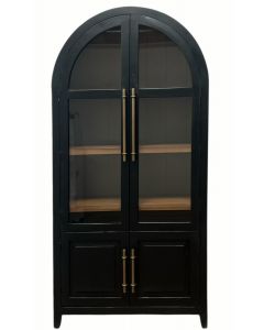 BLACK ROUND TOP CABINET W/4 DOORS