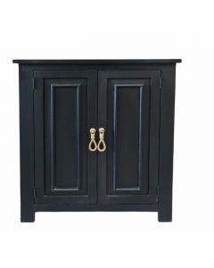 2 DOOR MEDIA CONSOLE IN SOLID BLACK