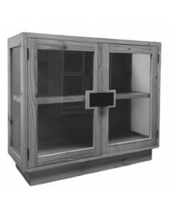 2 DOOR MODERN GLASS CONSOLE IN CAFE WASH