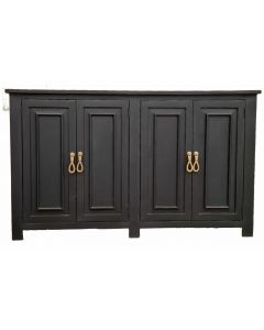 SOLID BLACK 4 DOOR MEDIA CONSOLE