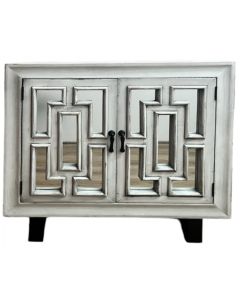 2 DOOR CARVED CONSOLE WITH MIRROR