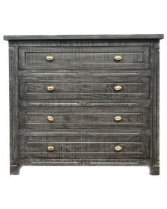 DISTRESSED GRAY LUXURY 4 DRAWER SIDE TABLE 
