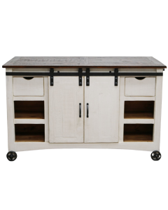 LARGE DROP LEAF ISLAND/4 STOOLS